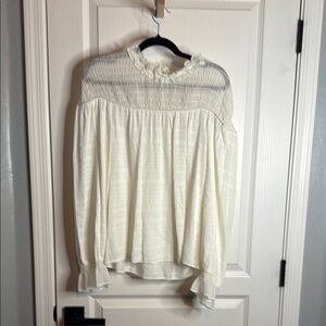 Ramy Brook Cream Ruffled Bib Collar Blouse